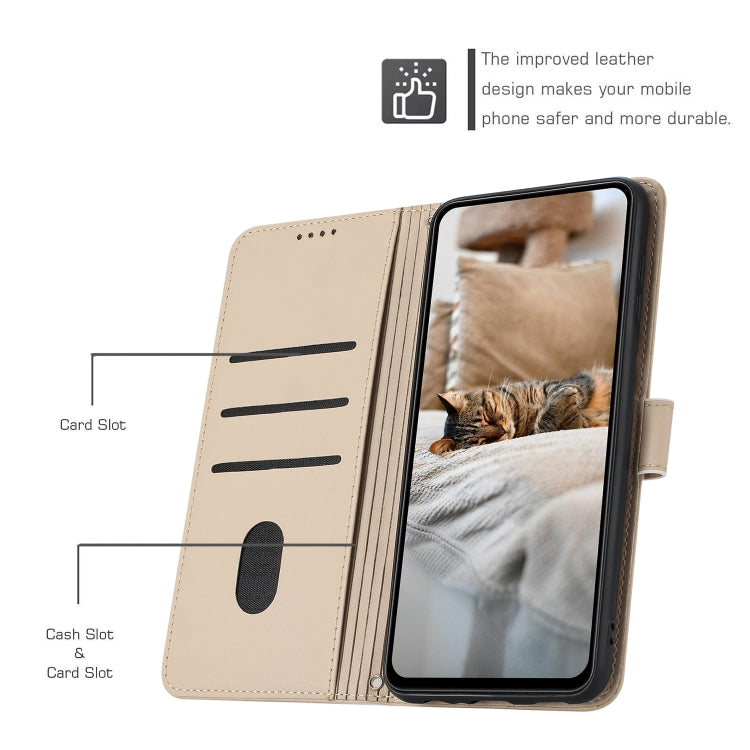 For Samsung Galaxy A33 5G Embossed Kitten Phone Leather Case with Lanyard