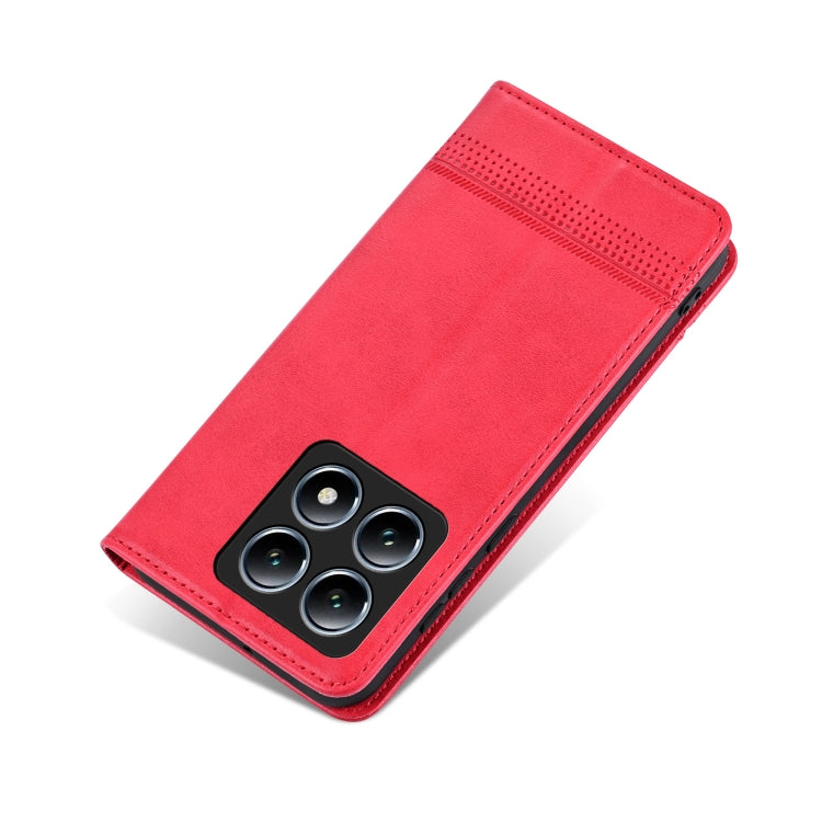 For Xiaomi 14T AZNS Magnetic Calf Texture Flip Leather Phone Case