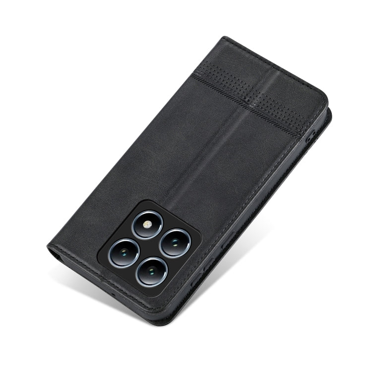 For Xiaomi 14T AZNS Magnetic Calf Texture Flip Leather Phone Case