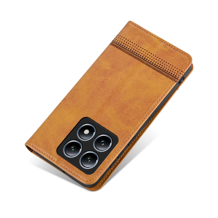 For Xiaomi 14T AZNS Magnetic Calf Texture Flip Leather Phone Case