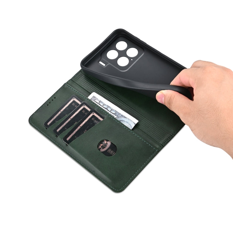For Xiaomi 15 AZNS Magnetic Calf Texture Flip Leather Phone Case