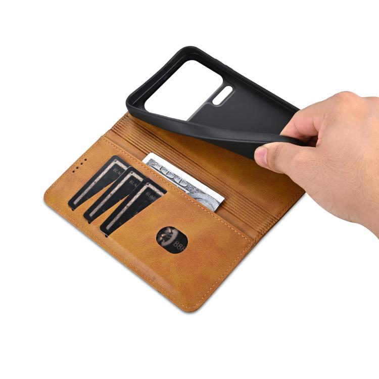 For Xiaomi 17 Pro AZNS Magnetic Calf Texture Flip Leather Phone Case