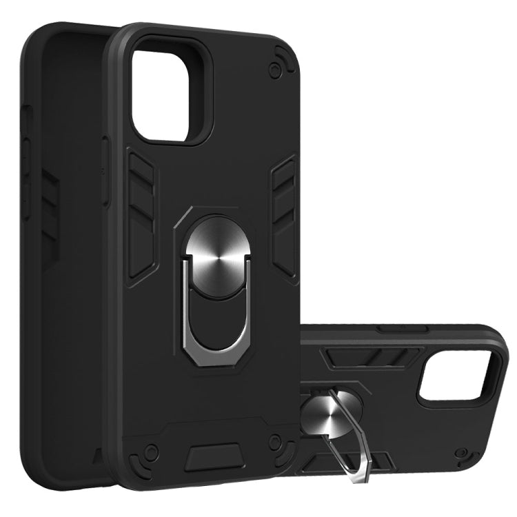 For iPhone 12 / 12 Pro Armour Series PC + TPU Protective Case with Ring Holder