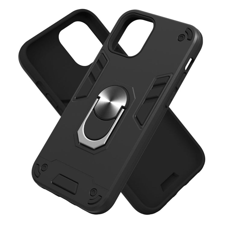 For iPhone 12 / 12 Pro Armour Series PC + TPU Protective Case with Ring Holder