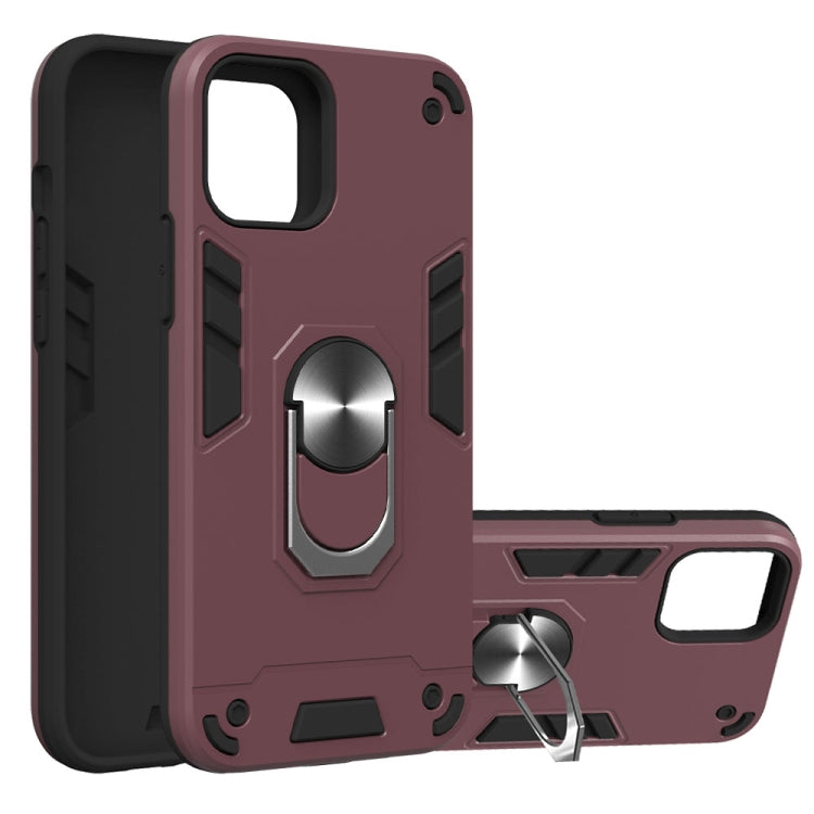 For iPhone 12 / 12 Pro Armour Series PC + TPU Protective Case with Ring Holder
