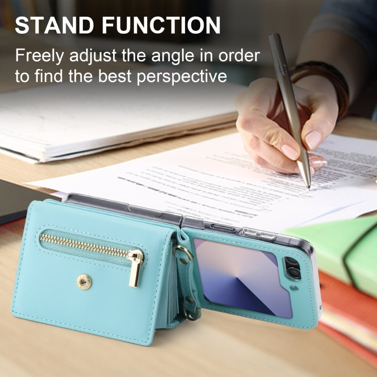 For Samsung Galaxy Z Flip6 POLA Love Buckle Multi-Card Slots Zipper Wallet Phone Case