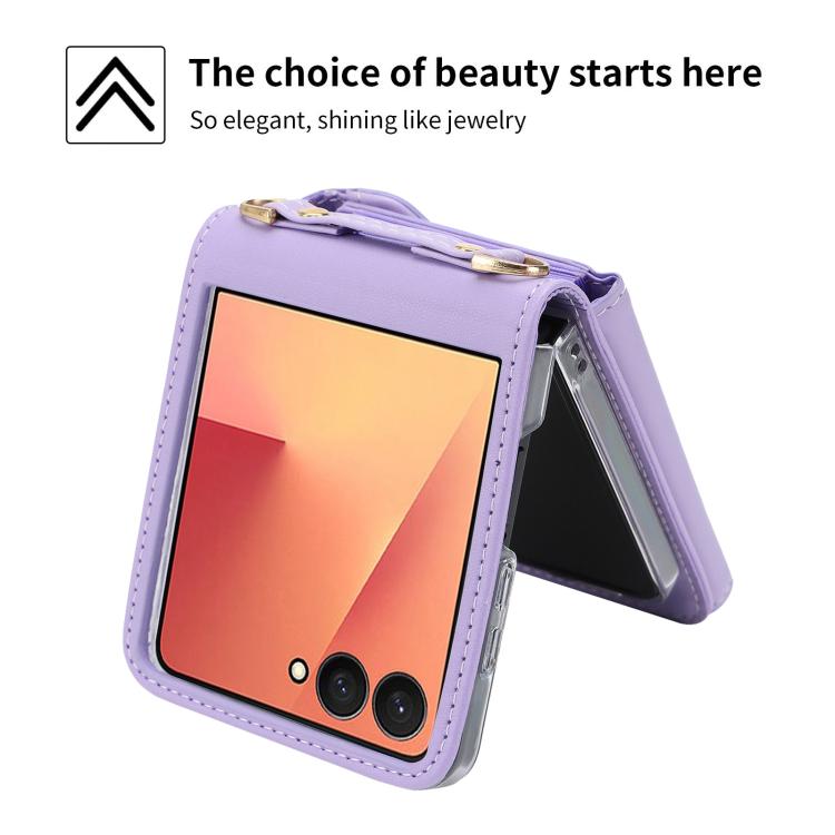 For Samsung Galaxy Z Flip7 5G POLA Love Buckle Multi-Card Slots Zipper Wallet Phone Case