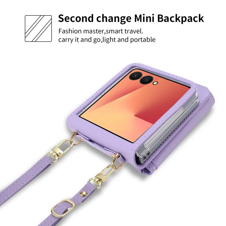 For Samsung Galaxy Z Flip7 5G POLA Love Buckle Multi-Card Slots Zipper Wallet Phone Case