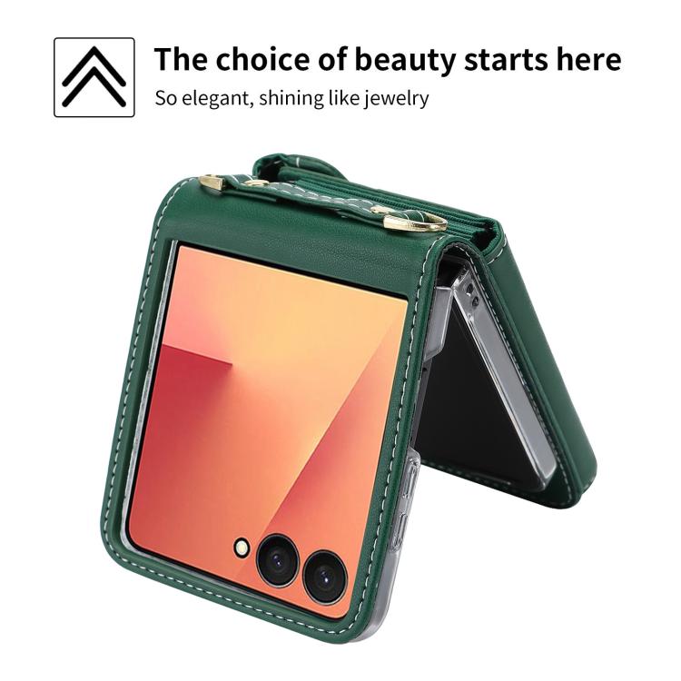 For Samsung Galaxy Z Flip7 5G POLA Love Buckle Multi-Card Slots Zipper Wallet Phone Case