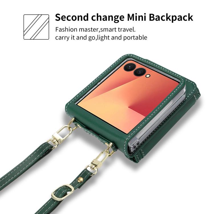 For Samsung Galaxy Z Flip7 5G POLA Love Buckle Multi-Card Slots Zipper Wallet Phone Case