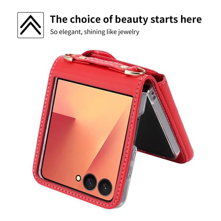 For Samsung Galaxy Z Flip7 5G POLA Love Buckle Multi-Card Slots Zipper Wallet Phone Case