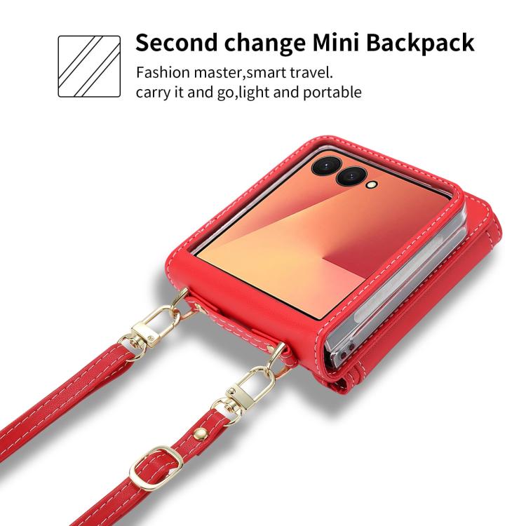 For Samsung Galaxy Z Flip7 5G POLA Love Buckle Multi-Card Slots Zipper Wallet Phone Case