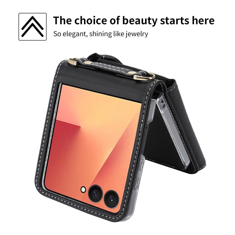 For Samsung Galaxy Z Flip7 5G POLA Love Buckle Multi-Card Slots Zipper Wallet Phone Case