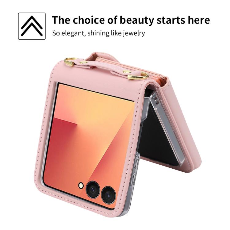 For Samsung Galaxy Z Flip7 5G POLA Love Buckle Multi-Card Slots Zipper Wallet Phone Case