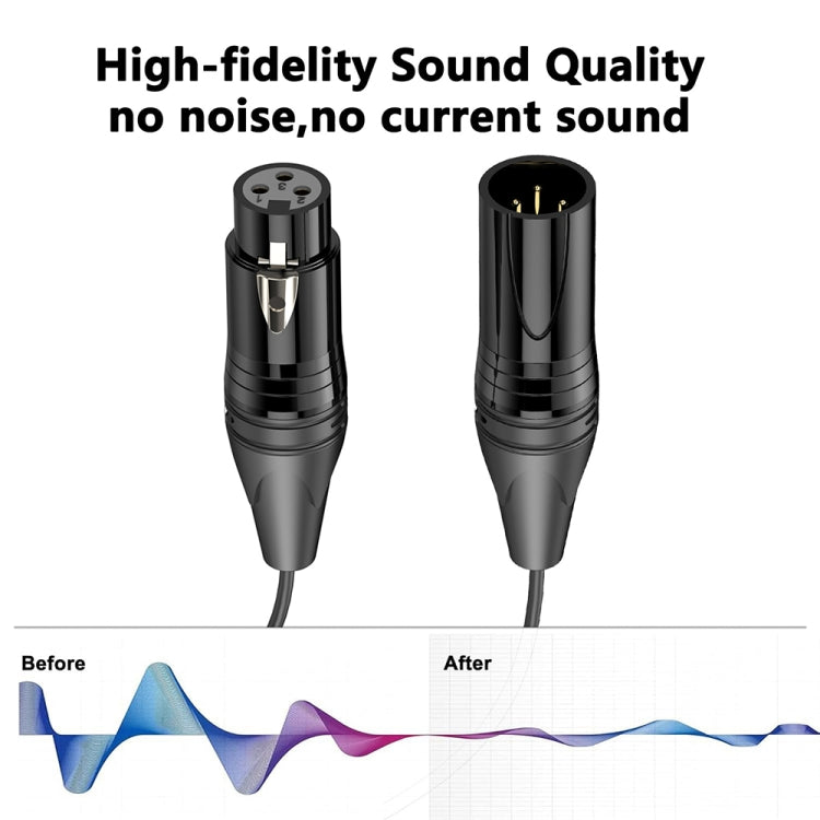 XLR 3 Pin Male to XLR 3 Pin Female Audio Microphone Balanced Shielded Coiled Pure Copper Cable, Length: 0.5m