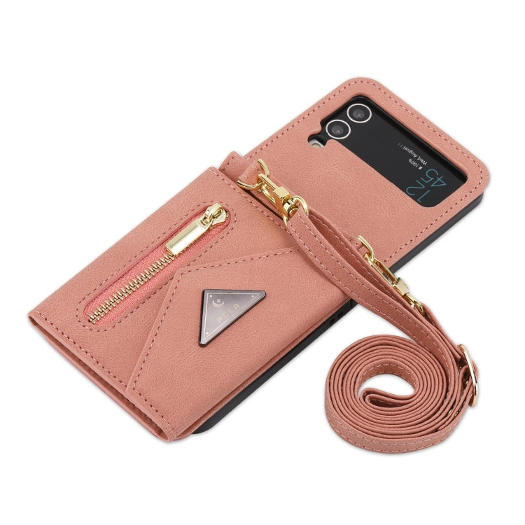 For Samsung Galaxy Z Flip4 POLA Skin Feel Multi-Card Slots Zipper Wallet Phone Case