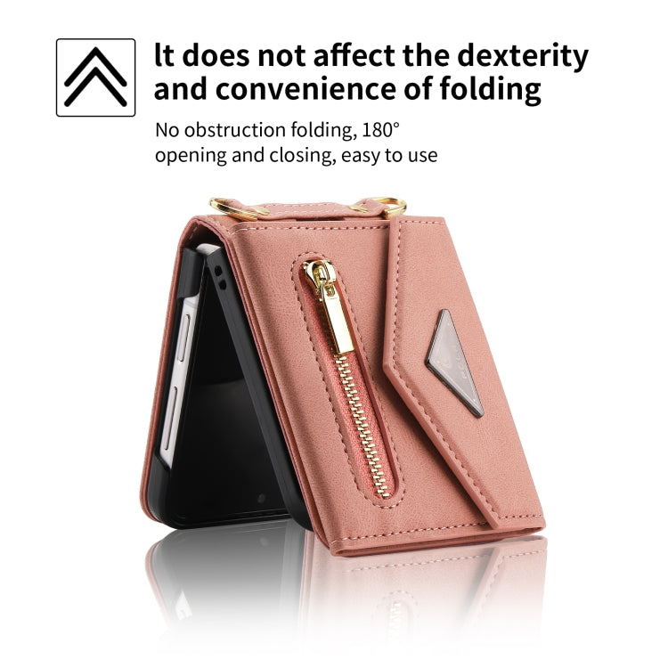 For Samsung Galaxy Z Flip3 POLA Skin Feel Multi-Card Slots Zipper Wallet Phone Case