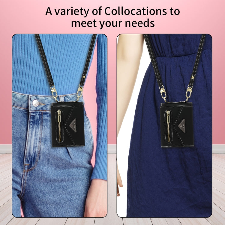 For Samsung Galaxy Z Flip3 5G POLA Grid Texture Multi-Card Slots Zipper Wallet Phone Case