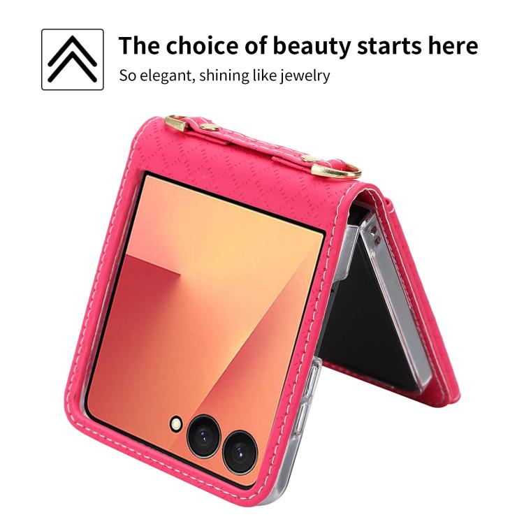 For Samsung Galaxy Z Flip7 5G POLA Grid Texture Multi-Card Slots Zipper Wallet Phone Case
