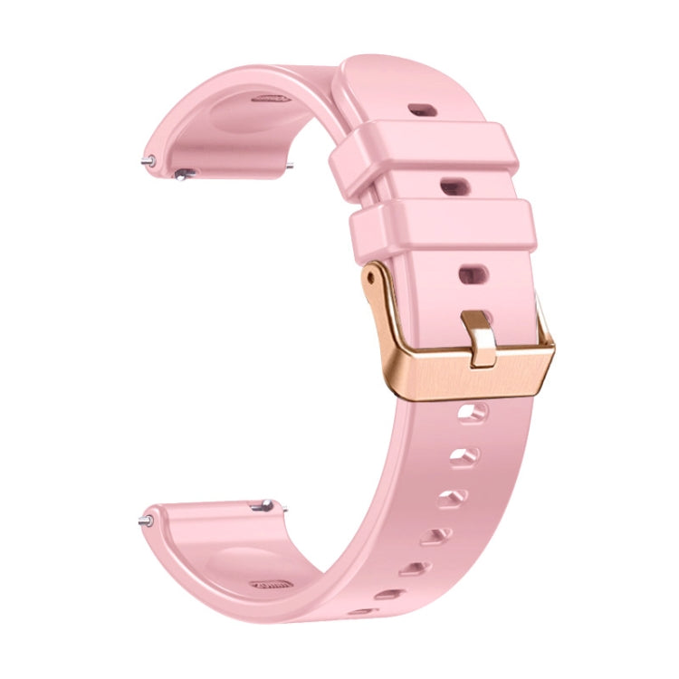 For Huawei Watch GT5 41mm Solid Color Rose Gold Buckle 18mm Silicone Watch Band