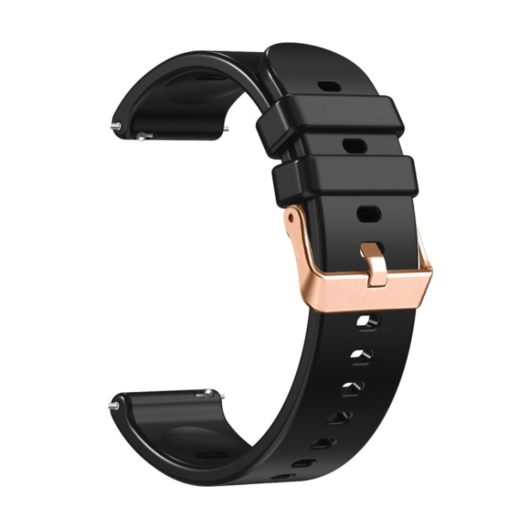 For Huawei Watch GT5 41mm Solid Color Rose Gold Buckle 18mm Silicone Watch Band