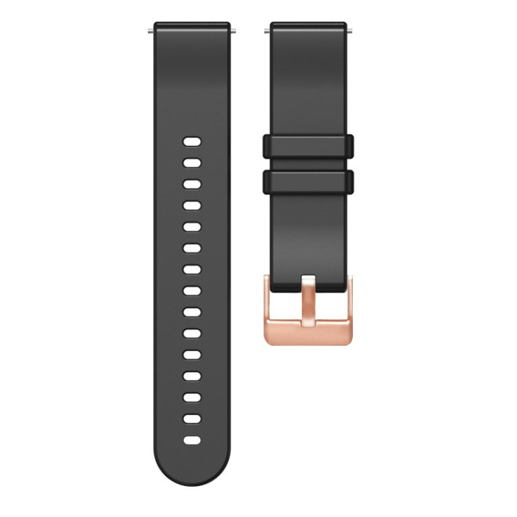 For Huawei Watch GT5 41mm Solid Color Rose Gold Buckle 18mm Silicone Watch Band