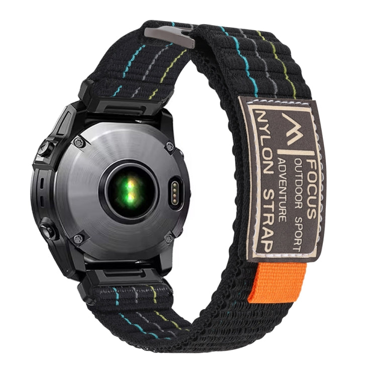 For Garmin 22mm Dual Sections Sports Style Nylon Loop Hook and Loop Fastener Watch Band