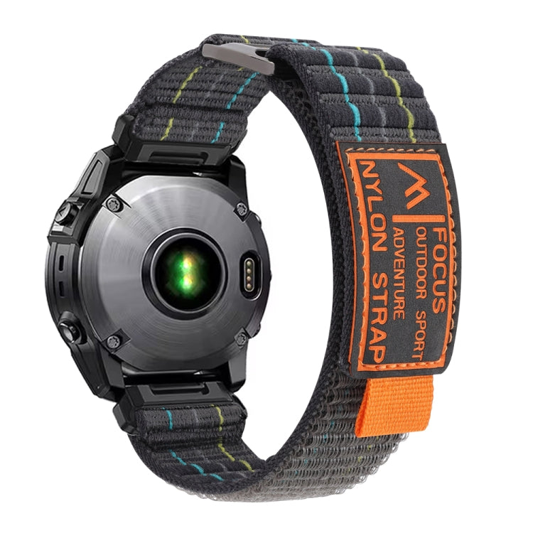 For Garmin 22mm Dual Sections Sports Style Nylon Loop Hook and Loop Fastener Watch Band