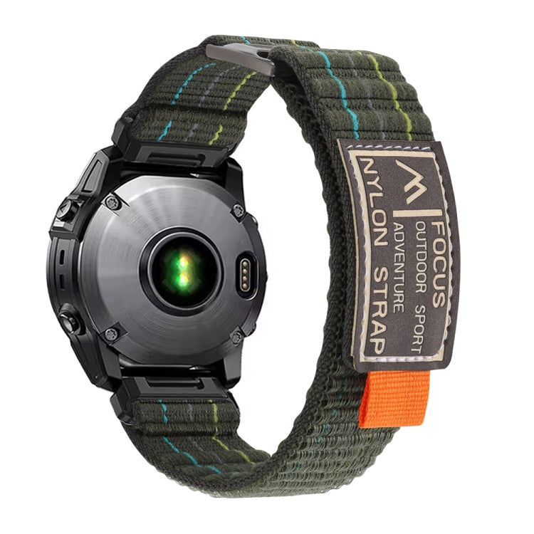 For Garmin 22mm Dual Sections Sports Style Nylon Loop Hook and Loop Fastener Watch Band