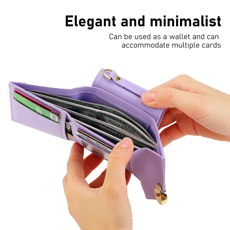 For Samsung Galaxy Z Flip5 POLA Color Block Love Buckle Multi-Card Slots Wallet Phone Case