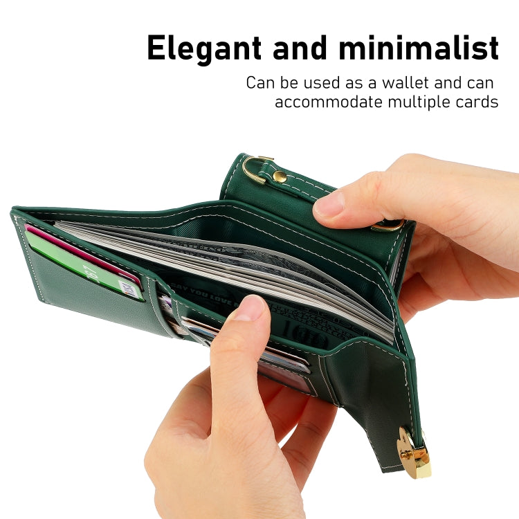 For Samsung Galaxy Z Flip3 5G POLA Color Block Love Buckle Multi-Card Slots Wallet Phone Case