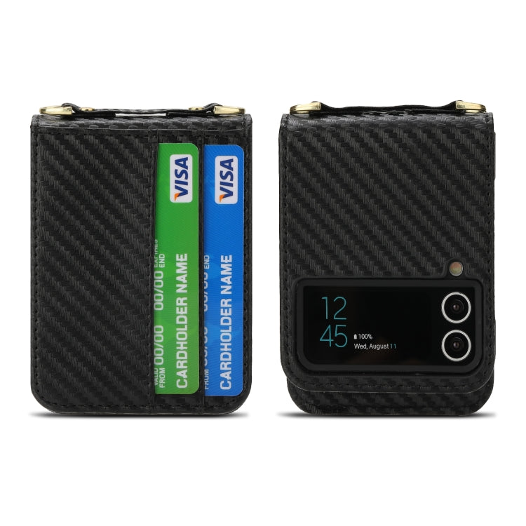 For Samsung Galaxy Z Flip4 POLA Light Luxury Card Slots Leather Phone Case