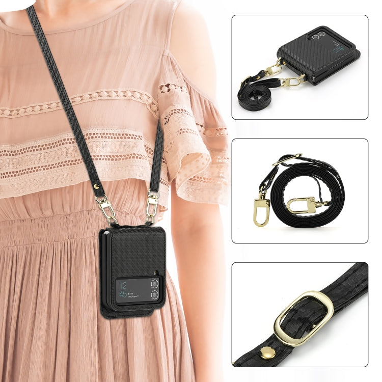 For Samsung Galaxy Z Flip4 POLA Light Luxury Card Slots Leather Phone Case