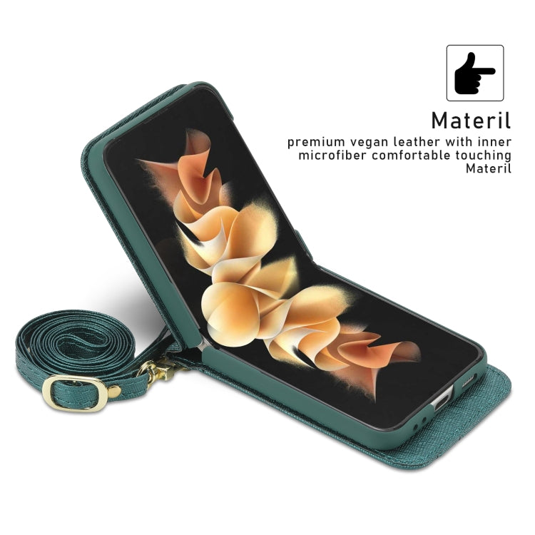 For Samsung Galaxy Z Flip4 POLA Light Luxury Card Slots Leather Phone Case