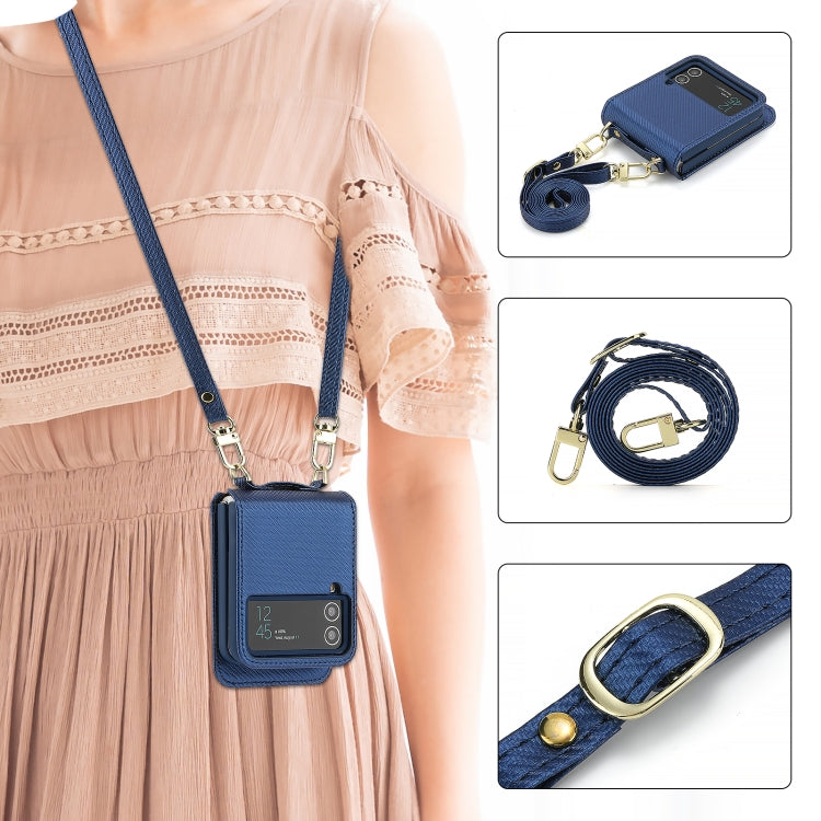 For Samsung Galaxy Z Flip4 POLA Light Luxury Card Slots Leather Phone Case