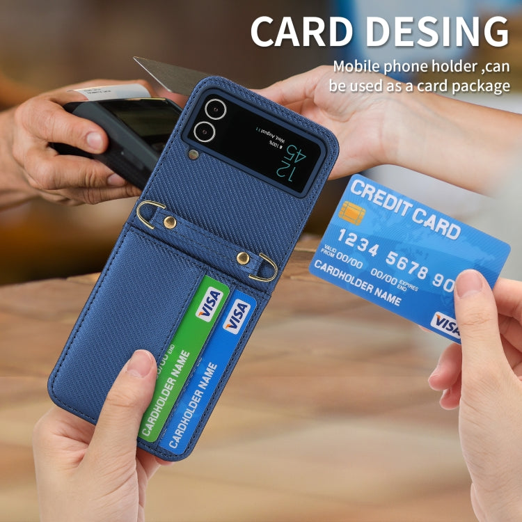 For Samsung Galaxy Z Flip4 POLA Light Luxury Card Slots Leather Phone Case