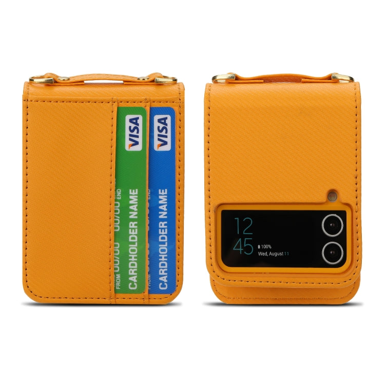 For Samsung Galaxy Z Flip4 POLA Light Luxury Card Slots Leather Phone Case