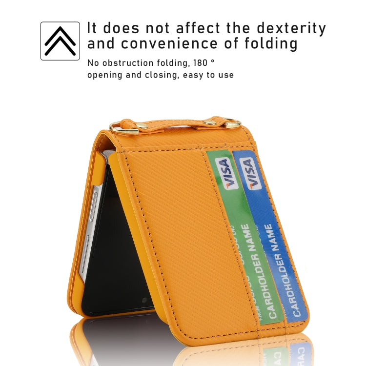 For Samsung Galaxy Z Flip4 POLA Light Luxury Card Slots Leather Phone Case