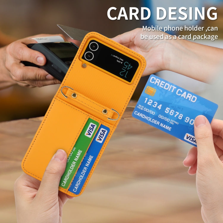 For Samsung Galaxy Z Flip4 POLA Light Luxury Card Slots Leather Phone Case