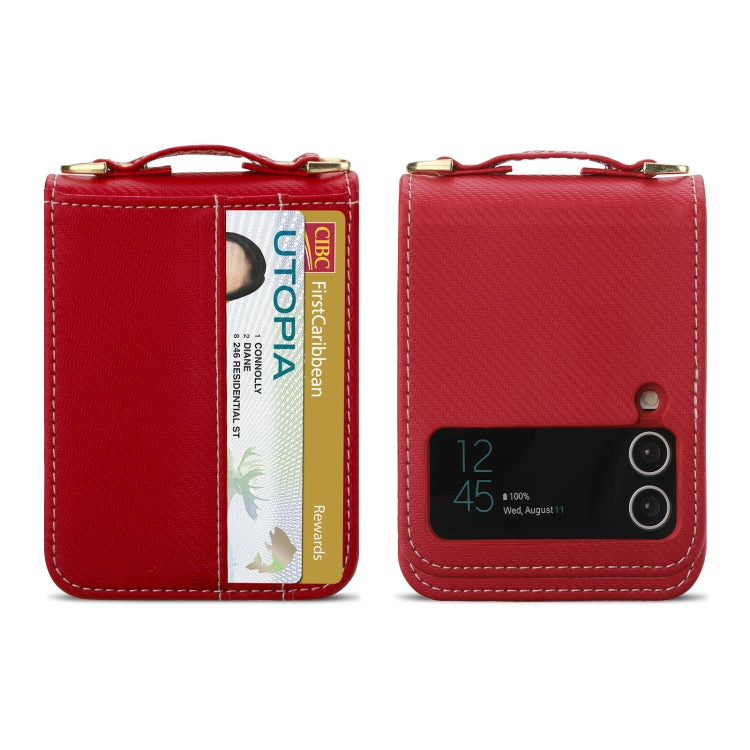 For Samsung Galaxy Z Flip4 POLA Light Luxury Card Slots Leather Phone Case