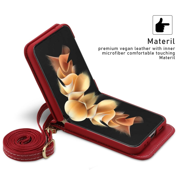 For Samsung Galaxy Z Flip4 POLA Light Luxury Card Slots Leather Phone Case