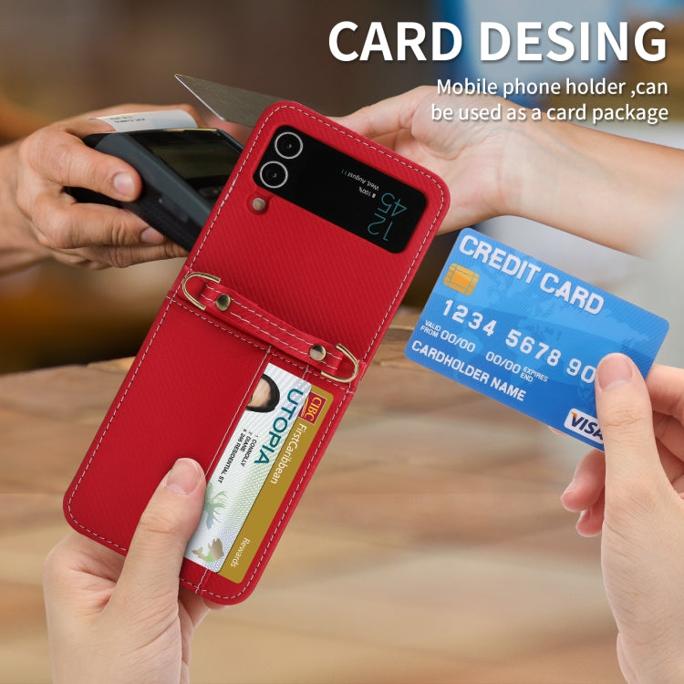 For Samsung Galaxy Z Flip4 POLA Light Luxury Card Slots Leather Phone Case