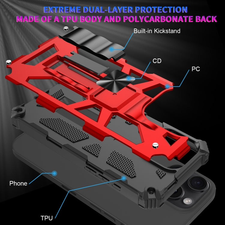 For iPhone 16 Pro Max Armor Shockproof TPU + PC Magnetic Phone Case with Holder