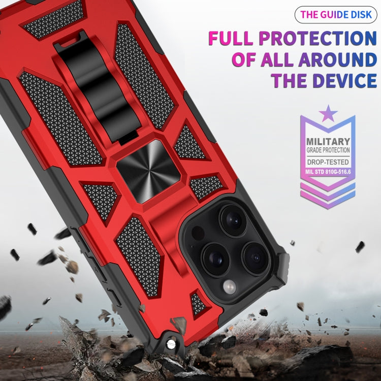 For iPhone 16 Pro Armor Shockproof TPU + PC Magnetic Phone Case with Holder