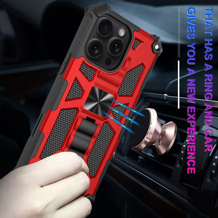For iPhone 16 Pro Armor Shockproof TPU + PC Magnetic Phone Case with Holder