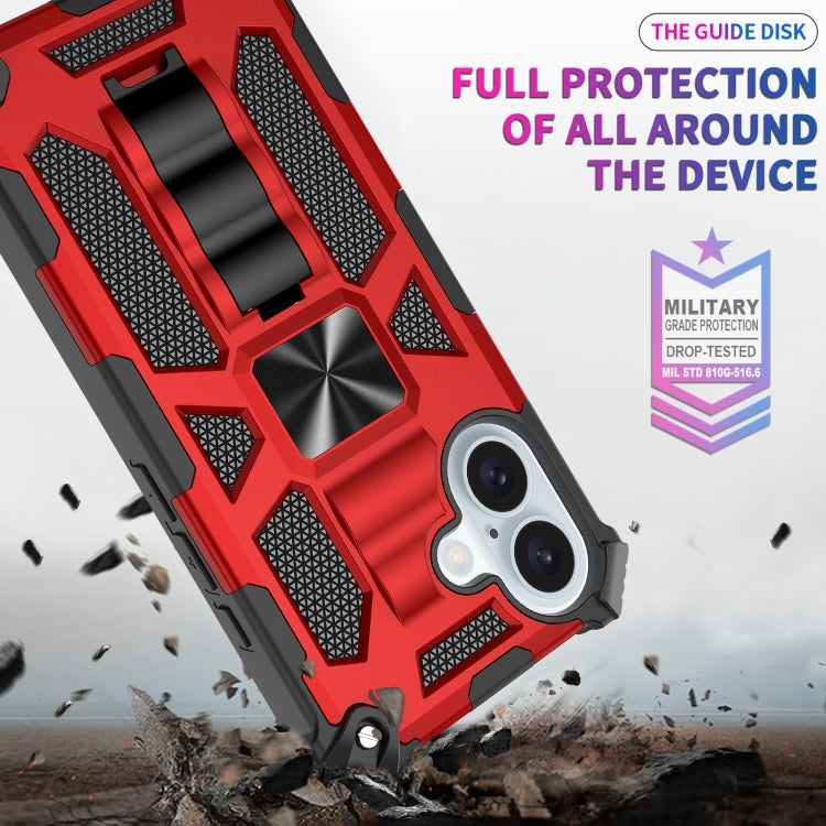 For iPhone 16 Armor Shockproof TPU + PC Magnetic Phone Case with Holder