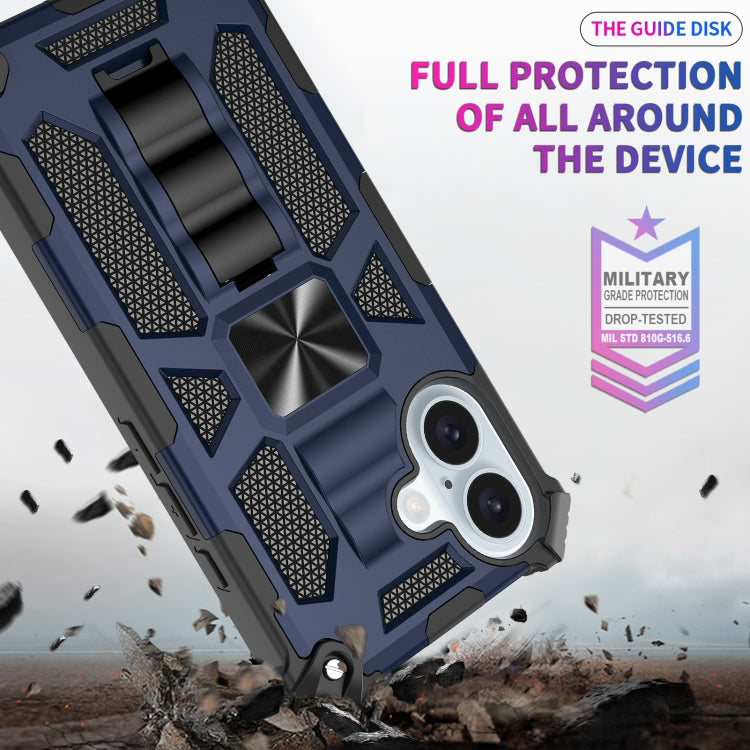 For iPhone 16 Armor Shockproof TPU + PC Magnetic Phone Case with Holder