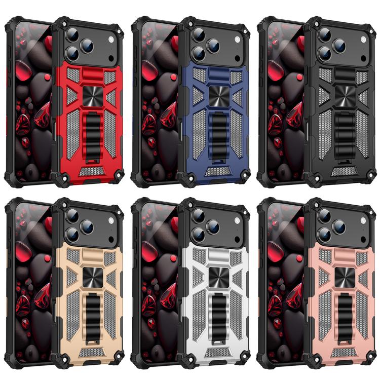 For iPhone 17 Pro Armor Shockproof TPU + PC Magnetic Phone Case with Holder