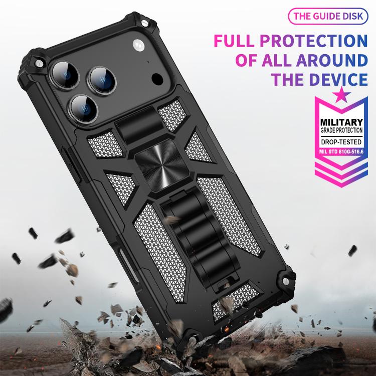 For iPhone 17 Pro Armor Shockproof TPU + PC Magnetic Phone Case with Holder