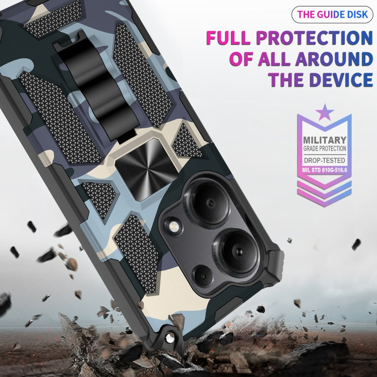 For iPhone 16 Pro Camouflage Armor Kickstand TPU + PC Magnetic Phone Case